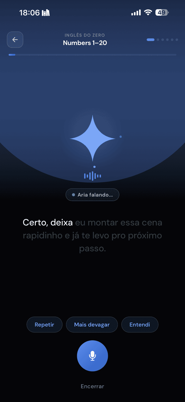 A Aria fala com você — e você responde em voz alta.